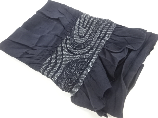 正絹　絞り流水に笹模様男物兵児帯